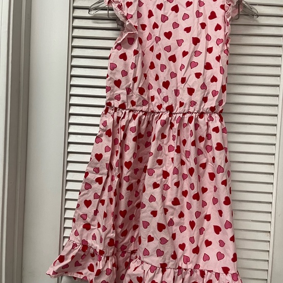Little Lass Pink Dress with Red Heart Printsz12 kids - Picture 4 of 6